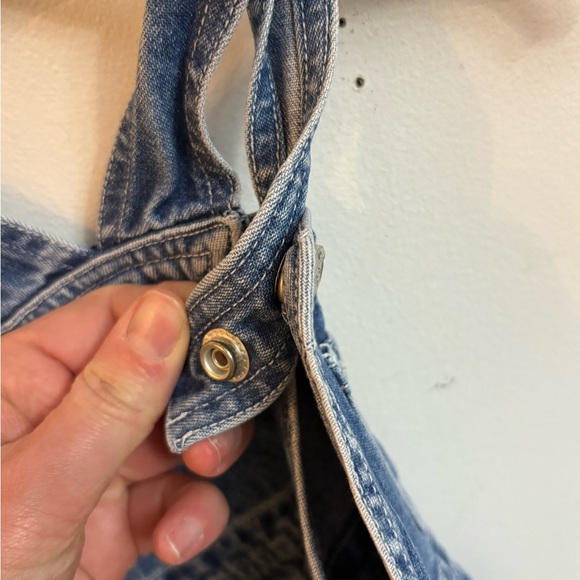 Vintage Denim Kids Overall Dress with Floral Embroidery 18 months - Picture 8 of 8